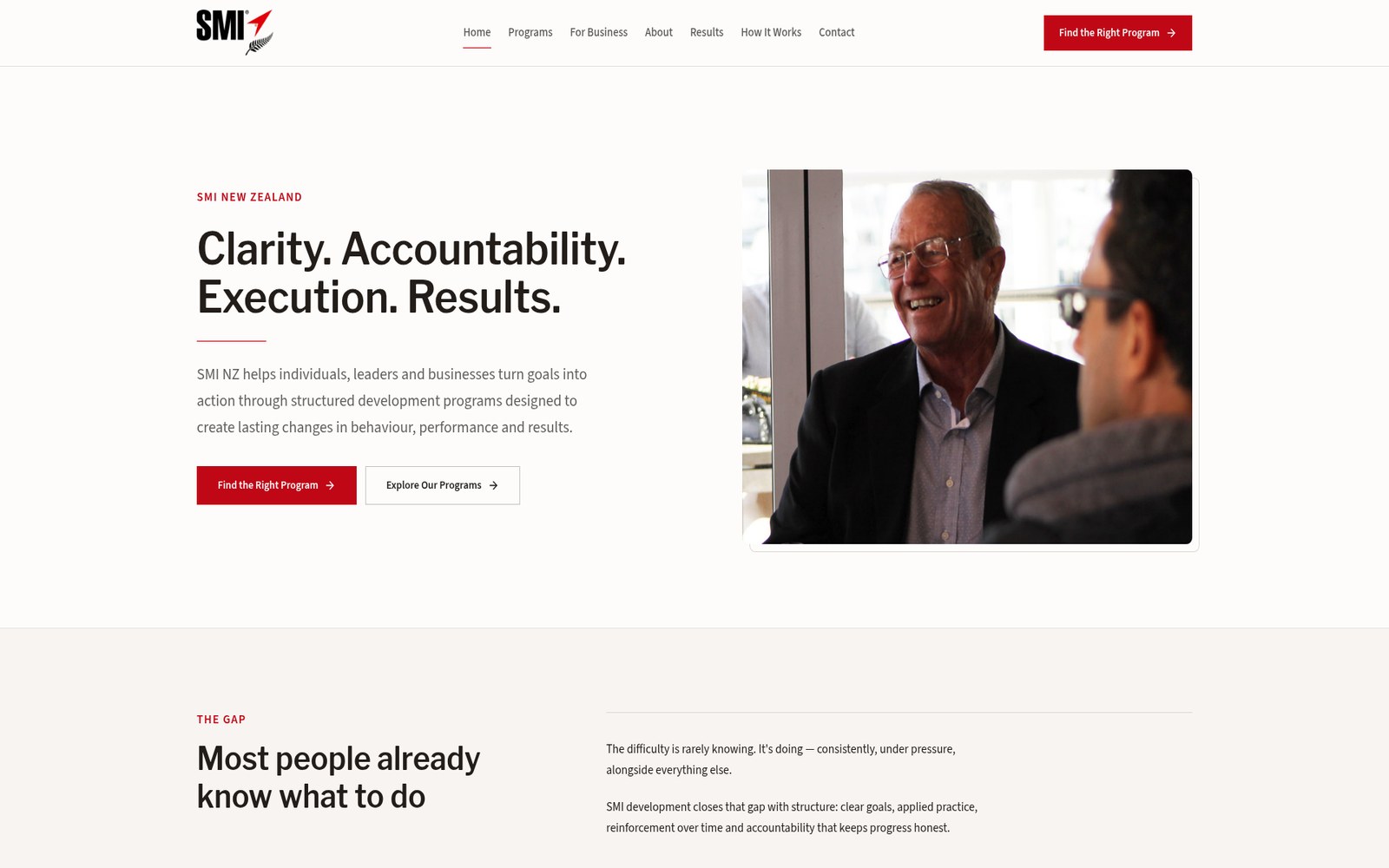The SMI New Zealand website displayed as a genuine OnePoint website project